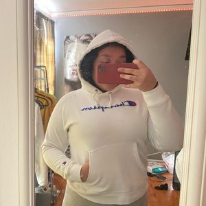 White champion hoodie